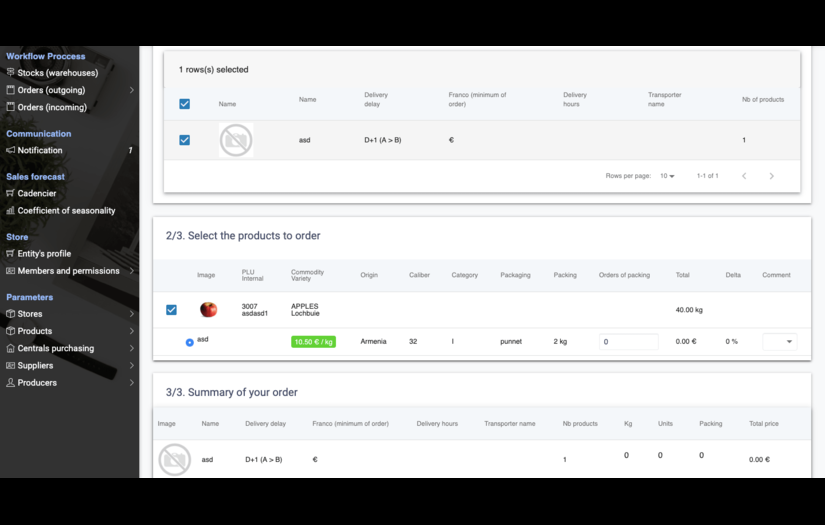 Multifunctional Food Logistics SAAS screenshot 3